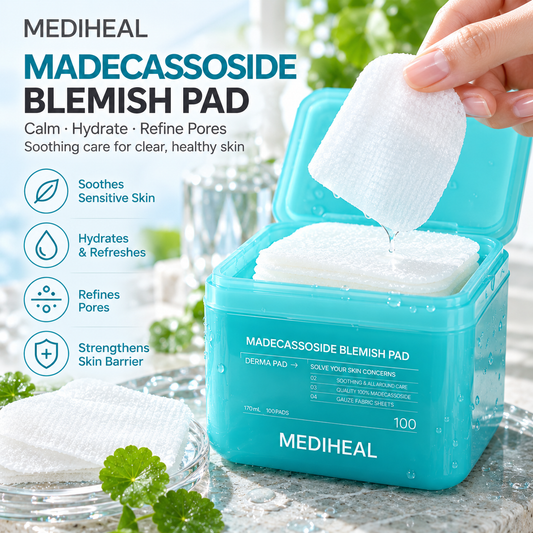 MEDIHEAL Madecassoside Blemish Pad Special Set-200pad +Travel Case