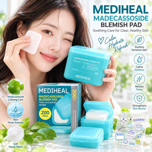 MEDIHEAL Madecassoside Blemish Pad Special Set-200pad +Travel Case