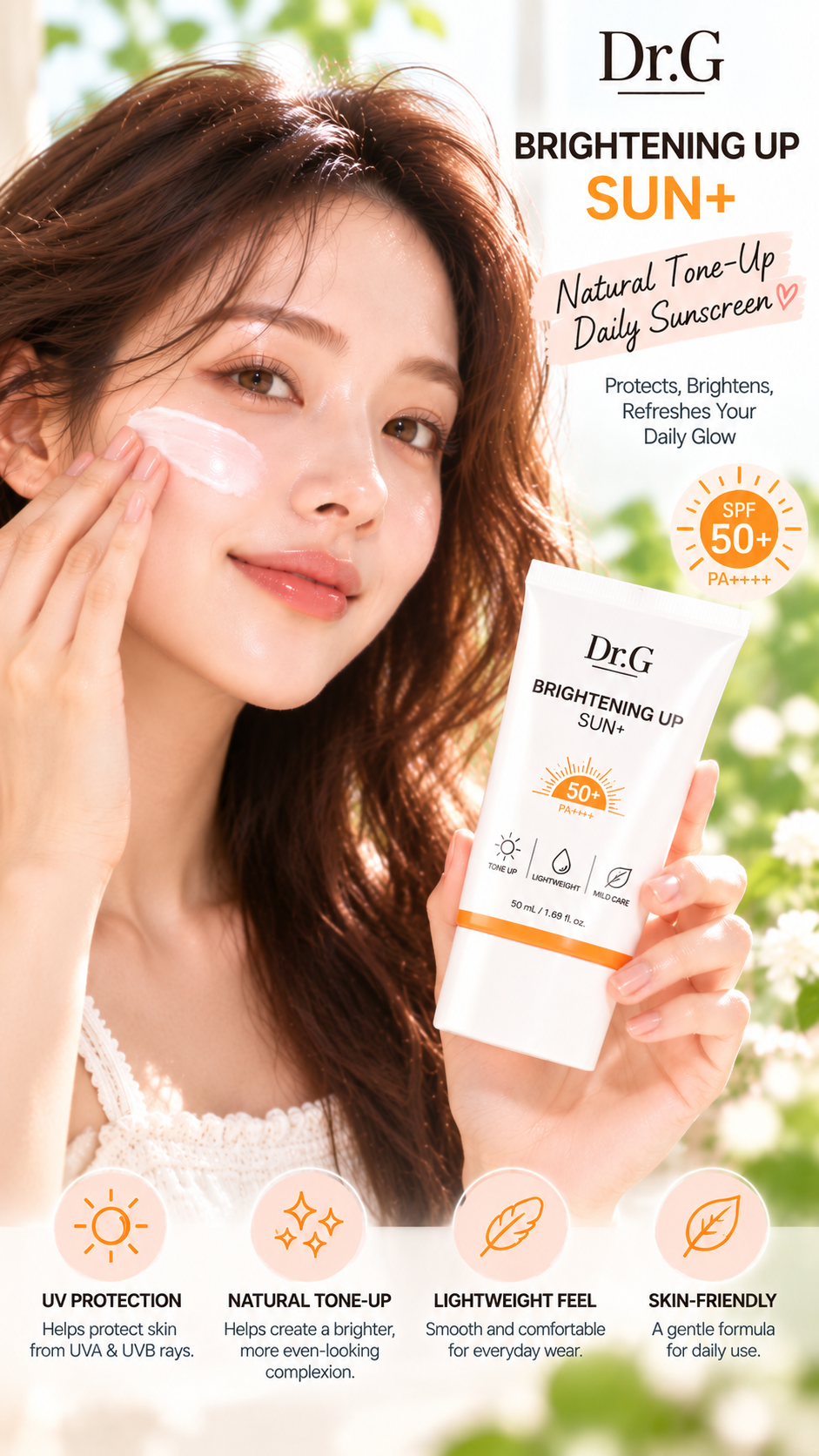 Dr.G Brightening Up Sun +SPF50+ PA+++Tone-Up Sunscreen 50ml